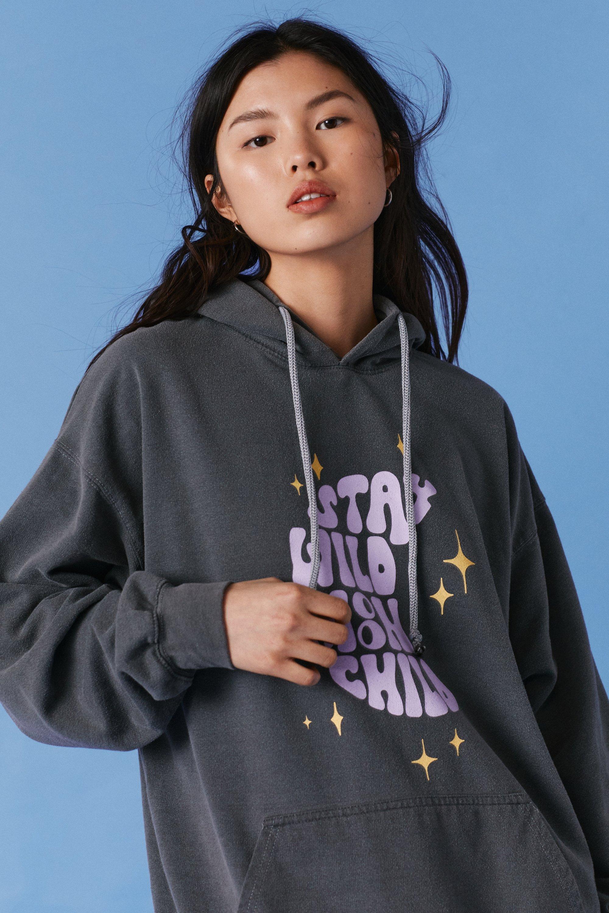 Graphic Oversized Acid Wash Hoodie Nasty Gal